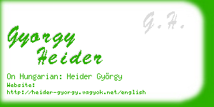 gyorgy heider business card